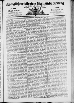 Königlich privilegirte Berlinische Zeitung von Staats- und gelehrten Sachen on Jul 8, 1880