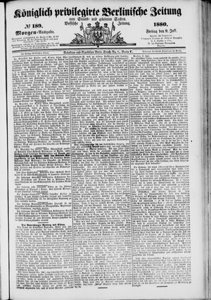 Königlich privilegirte Berlinische Zeitung von Staats- und gelehrten Sachen vom 09.07.1880