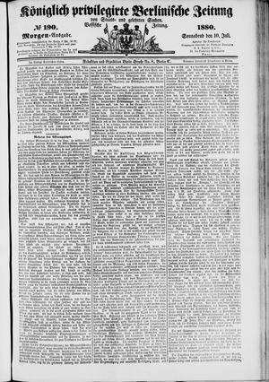 Königlich privilegirte Berlinische Zeitung von Staats- und gelehrten Sachen vom 10.07.1880