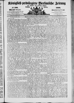 Königlich privilegirte Berlinische Zeitung von Staats- und gelehrten Sachen vom 10.07.1880