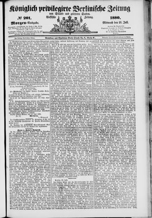 Königlich privilegirte Berlinische Zeitung von Staats- und gelehrten Sachen vom 21.07.1880