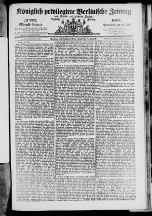 Königlich privilegirte Berlinische Zeitung von Staats- und gelehrten Sachen on Jul 22, 1880
