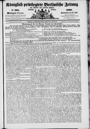 Königlich privilegirte Berlinische Zeitung von Staats- und gelehrten Sachen vom 24.07.1880