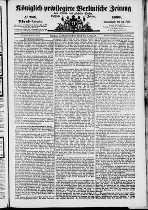 Königlich privilegirte Berlinische Zeitung von Staats- und gelehrten Sachen vom 24.07.1880