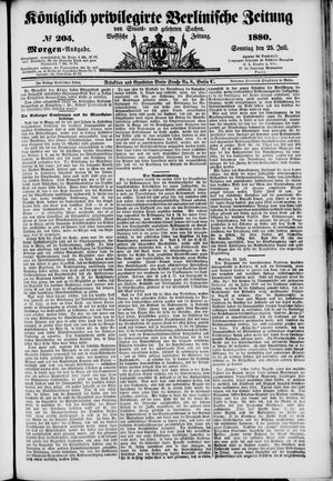 Königlich privilegirte Berlinische Zeitung von Staats- und gelehrten Sachen vom 25.07.1880