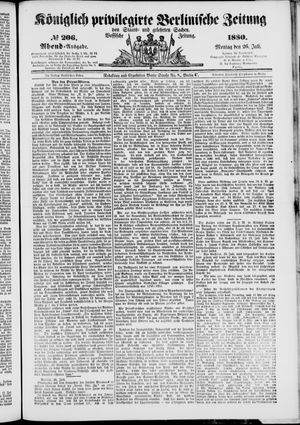 Königlich privilegirte Berlinische Zeitung von Staats- und gelehrten Sachen vom 26.07.1880