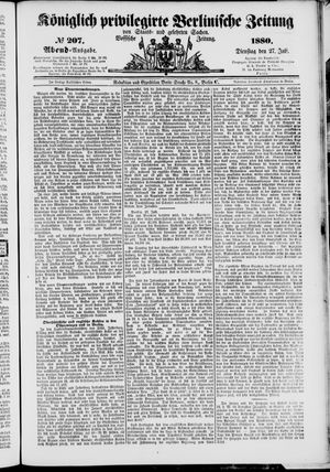 Königlich privilegirte Berlinische Zeitung von Staats- und gelehrten Sachen on Jul 27, 1880