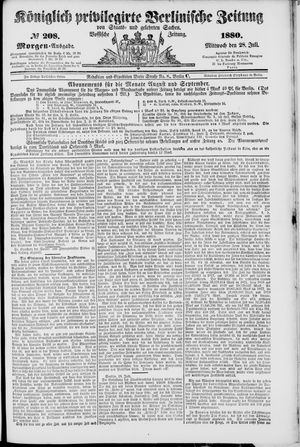 Königlich privilegirte Berlinische Zeitung von Staats- und gelehrten Sachen on Jul 28, 1880