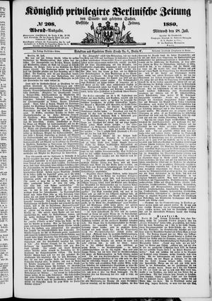 Königlich privilegirte Berlinische Zeitung von Staats- und gelehrten Sachen on Jul 28, 1880