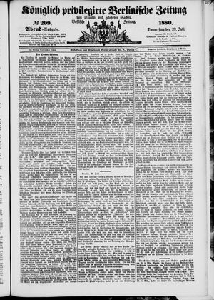 Königlich privilegirte Berlinische Zeitung von Staats- und gelehrten Sachen vom 29.07.1880
