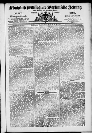 Königlich privilegirte Berlinische Zeitung von Staats- und gelehrten Sachen vom 06.08.1880