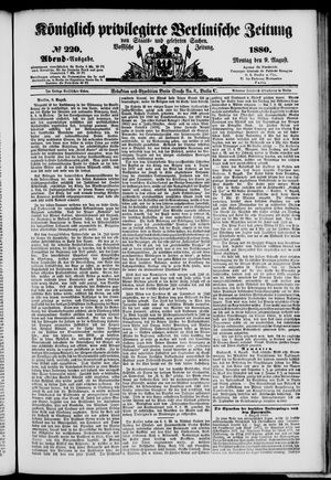 Königlich privilegirte Berlinische Zeitung von Staats- und gelehrten Sachen on Aug 9, 1880