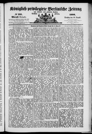 Königlich privilegirte Berlinische Zeitung von Staats- und gelehrten Sachen vom 10.08.1880