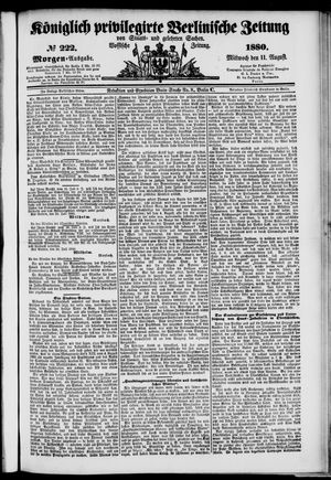 Königlich privilegirte Berlinische Zeitung von Staats- und gelehrten Sachen on Aug 11, 1880