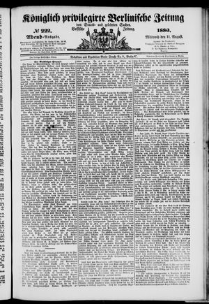 Königlich privilegirte Berlinische Zeitung von Staats- und gelehrten Sachen on Aug 11, 1880