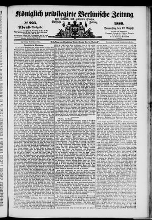 Königlich privilegirte Berlinische Zeitung von Staats- und gelehrten Sachen vom 12.08.1880