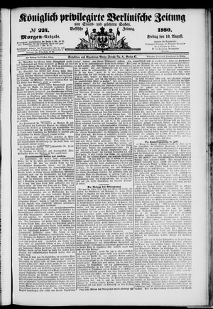 Königlich privilegirte Berlinische Zeitung von Staats- und gelehrten Sachen vom 13.08.1880