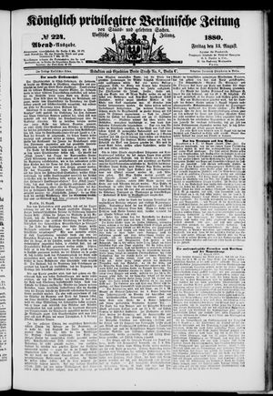 Königlich privilegirte Berlinische Zeitung von Staats- und gelehrten Sachen vom 13.08.1880