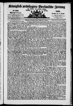 Königlich privilegirte Berlinische Zeitung von Staats- und gelehrten Sachen vom 17.08.1880