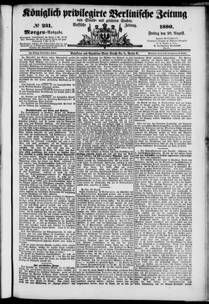 Königlich privilegirte Berlinische Zeitung von Staats- und gelehrten Sachen vom 20.08.1880