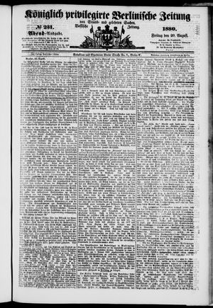 Königlich privilegirte Berlinische Zeitung von Staats- und gelehrten Sachen vom 20.08.1880