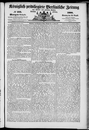 Königlich privilegirte Berlinische Zeitung von Staats- und gelehrten Sachen vom 22.08.1880