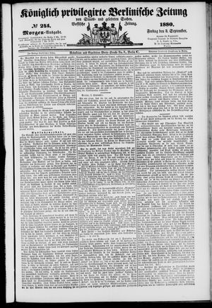 Königlich privilegirte Berlinische Zeitung von Staats- und gelehrten Sachen vom 03.09.1880