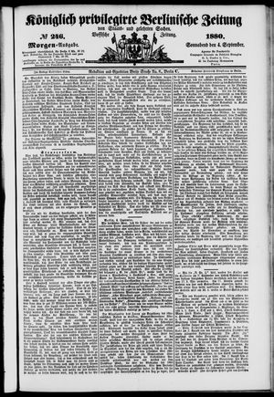 Königlich privilegirte Berlinische Zeitung von Staats- und gelehrten Sachen vom 04.09.1880