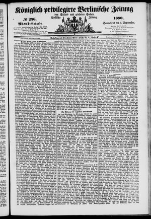 Königlich privilegirte Berlinische Zeitung von Staats- und gelehrten Sachen vom 04.09.1880