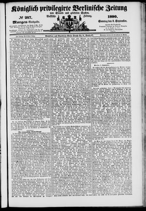 Königlich privilegirte Berlinische Zeitung von Staats- und gelehrten Sachen vom 05.09.1880