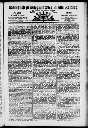 Königlich privilegirte Berlinische Zeitung von Staats- und gelehrten Sachen on Sep 6, 1880
