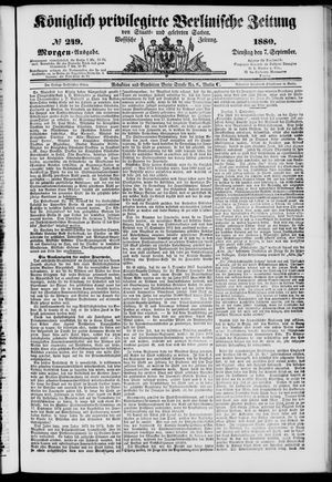 Königlich privilegirte Berlinische Zeitung von Staats- und gelehrten Sachen on Sep 7, 1880