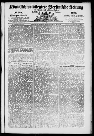Königlich privilegirte Berlinische Zeitung von Staats- und gelehrten Sachen on Sep 12, 1880