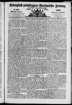 Königlich privilegirte Berlinische Zeitung von Staats- und gelehrten Sachen vom 17.09.1880