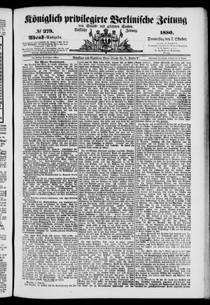 Königlich privilegirte Berlinische Zeitung von Staats- und gelehrten Sachen vom 07.10.1880