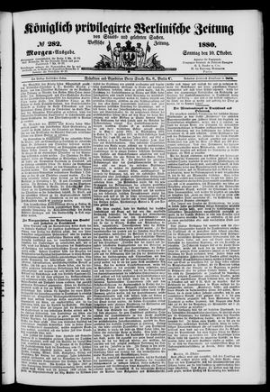 Königlich privilegirte Berlinische Zeitung von Staats- und gelehrten Sachen on Oct 10, 1880