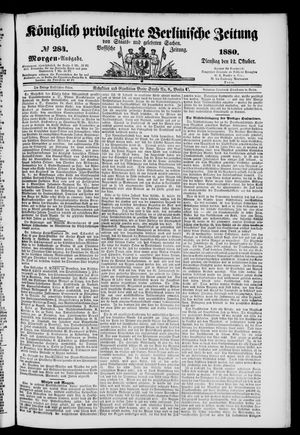 Königlich privilegirte Berlinische Zeitung von Staats- und gelehrten Sachen vom 12.10.1880