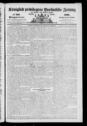 Königlich privilegirte Berlinische Zeitung von Staats- und gelehrten Sachen on Oct 19, 1880