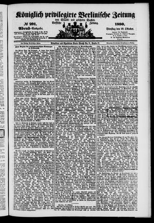 Königlich privilegirte Berlinische Zeitung von Staats- und gelehrten Sachen on Oct 19, 1880