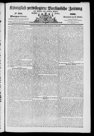 Königlich privilegirte Berlinische Zeitung von Staats- und gelehrten Sachen vom 23.10.1880