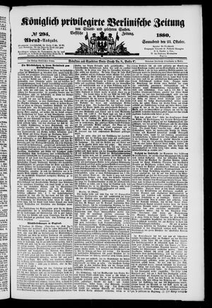 Königlich privilegirte Berlinische Zeitung von Staats- und gelehrten Sachen vom 23.10.1880