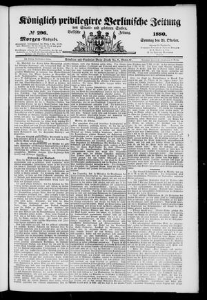 Königlich privilegirte Berlinische Zeitung von Staats- und gelehrten Sachen vom 24.10.1880