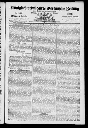 Königlich privilegirte Berlinische Zeitung von Staats- und gelehrten Sachen vom 26.10.1880