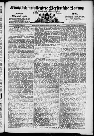 Königlich privilegirte Berlinische Zeitung von Staats- und gelehrten Sachen vom 28.10.1880