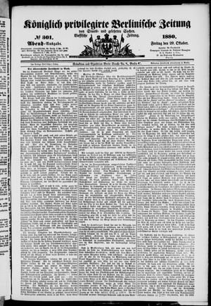Königlich privilegirte Berlinische Zeitung von Staats- und gelehrten Sachen vom 29.10.1880