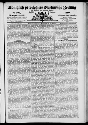 Königlich privilegirte Berlinische Zeitung von Staats- und gelehrten Sachen vom 06.11.1880