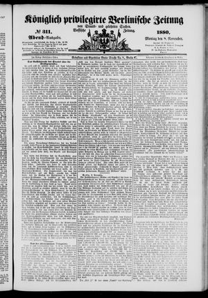 Königlich privilegirte Berlinische Zeitung von Staats- und gelehrten Sachen vom 08.11.1880