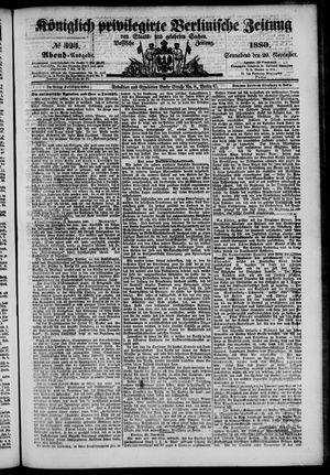 Königlich privilegirte Berlinische Zeitung von Staats- und gelehrten Sachen vom 20.11.1880