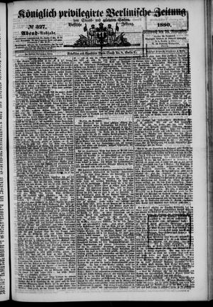Königlich privilegirte Berlinische Zeitung von Staats- und gelehrten Sachen vom 24.11.1880
