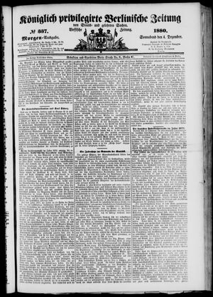 Königlich privilegirte Berlinische Zeitung von Staats- und gelehrten Sachen on Dec 4, 1880